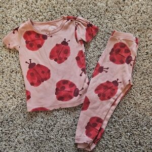 Carter's Pink Pajama Set with Red Ladybug Print